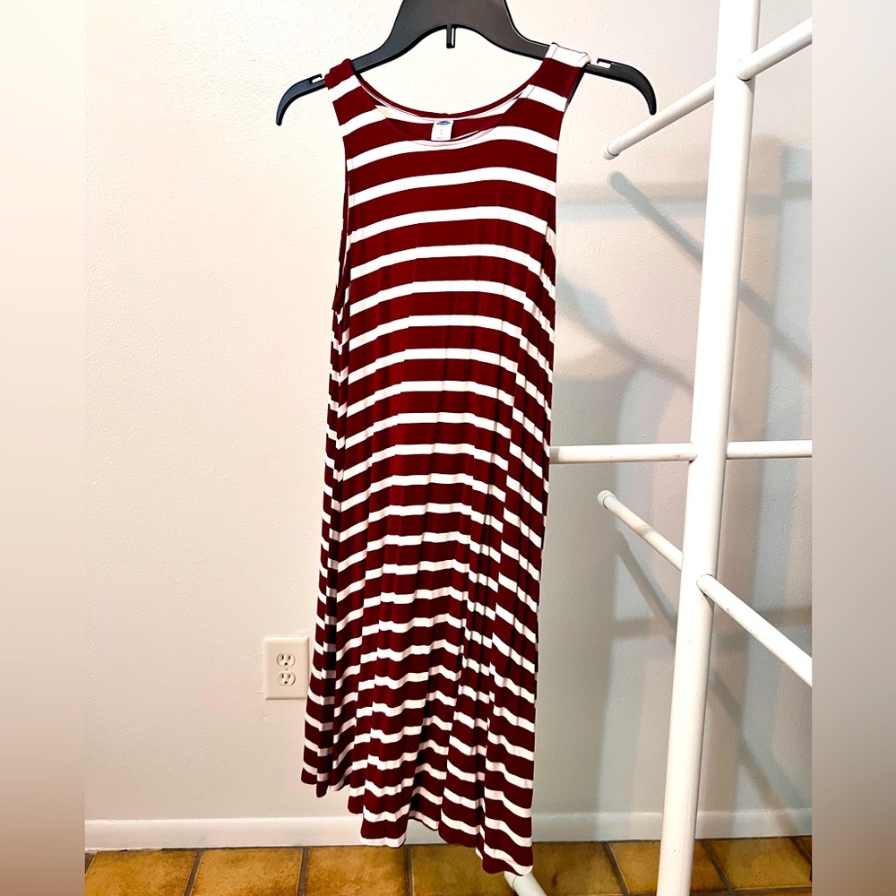 Old Navy Red and White striped swing dress